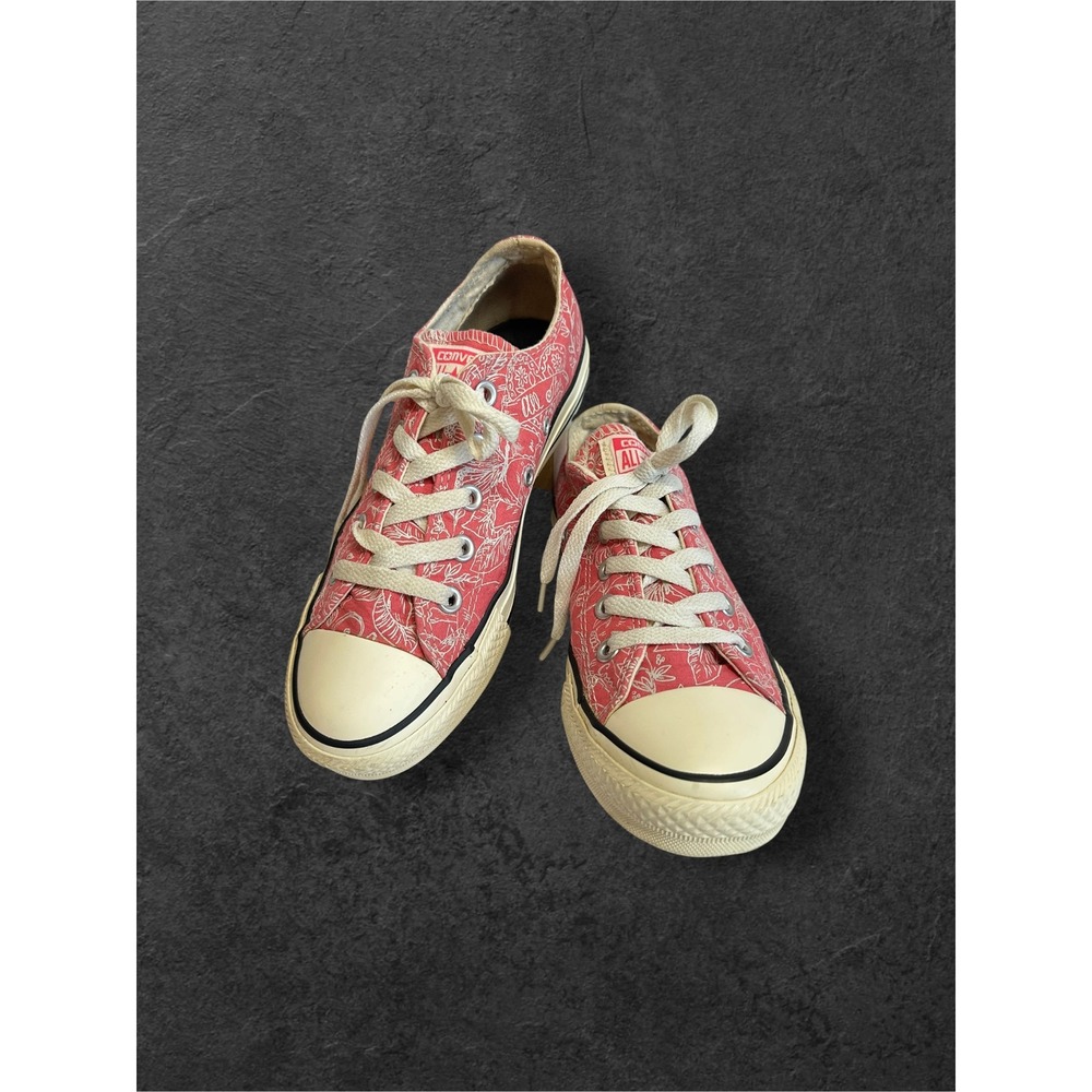 HTF Converse Chuck Taylor Low Sneakers Womens 6 Pink Floral Skull Doodle 532294F